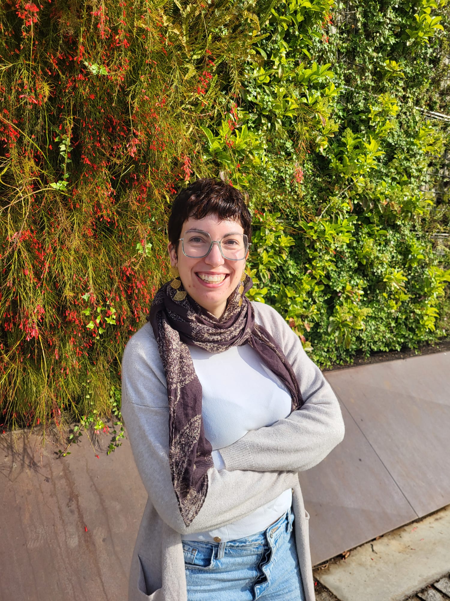Me posing in front of a vertical forest.